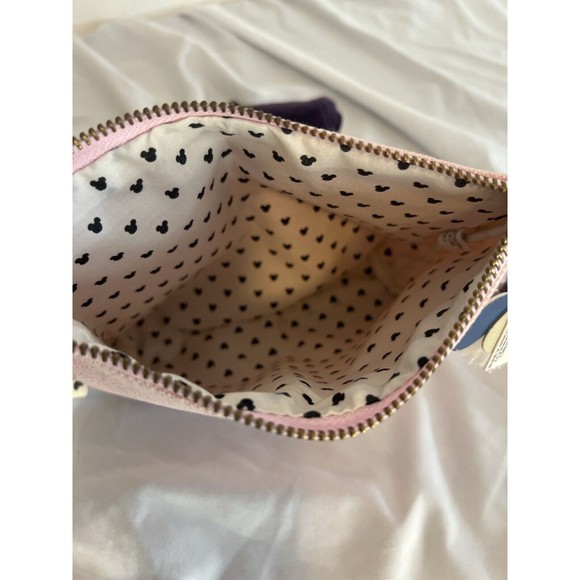 Disney X Junk Food Be Happy Mickey Mouse Pink Zipper Make-up Pouch NWT Rare - Picture 2 of 4